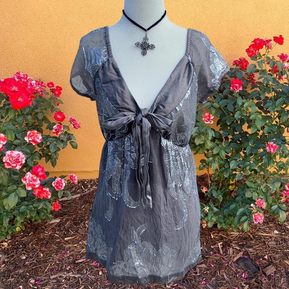 Fairy y2k metallic Hale Bob babydoll top